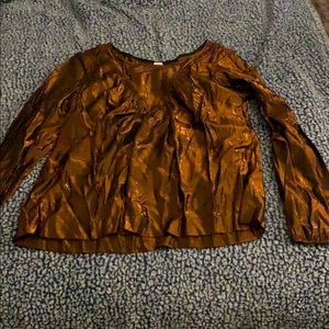 Anthropology Bronze Holiday Blouse